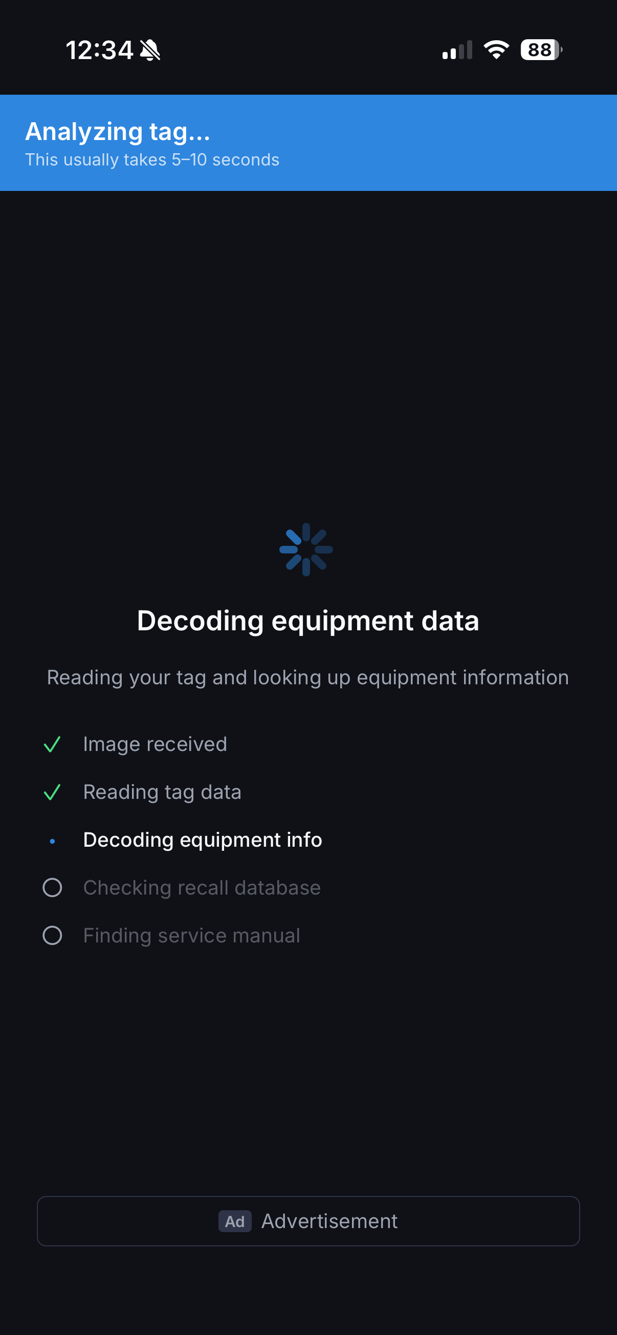 FieldTag processing screen